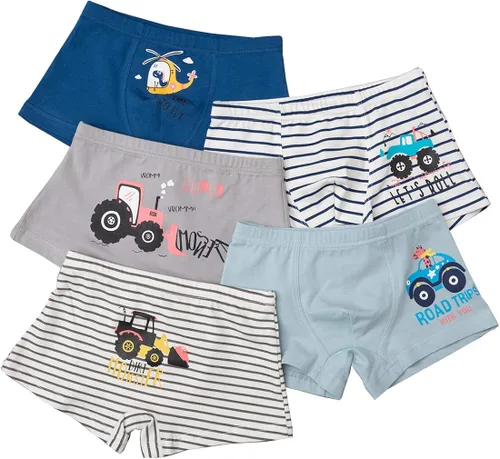 Vista 2 de CHUNG Ropa interior suave para niños pequeños + calzoncillos tipo bóxer de algodón, paquete de 4510, dinosaurio 2-9 años