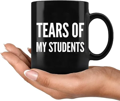 Vista 9 de Taza de café de cerámica con diseño de lágrimas de mis estudiantes, regalo de graduación para profesor instructor de física, química, cálculo, Negro