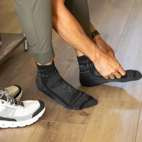 Vista 5 de Balega Calcetines atléticos de correr de cuarto de rendimiento antiampollas para mujeres (1 par)