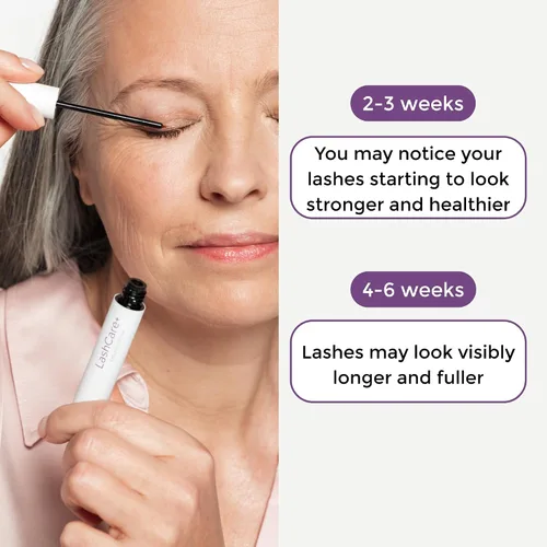 Vista 5 de LashCare+ Suero para mejorar las pestañas para mujeres maduras, pestañas más largas y gruesas en 12 semanas, para ojos sensibles, crecimiento