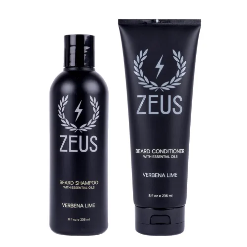 Vista 8 de ZEUS Set de lavado de barba para hombres, champú y acondicionador con té verde, manzanilla y aceites esenciales para hidratar, suavizar y fortalecer
