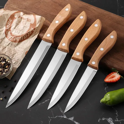 Vista 5 de Cuchillo de pelar para fruta y vegetales, cuchillo de cocina para cortar carne y rebanar, hoja de acero inoxidable ultra afilada, mango ergonómico