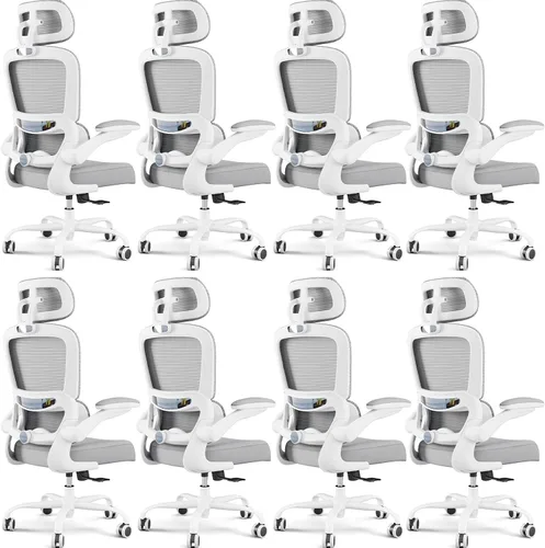 Vista 42 de TRALT - Silla de oficina ergonómica con soporte lumbar, color beige, 1