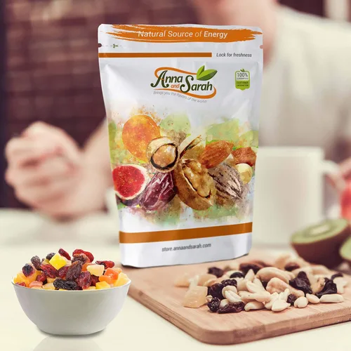 Vista 4 de Anna and Sarah Mini mezcla de frutos secos, surtido de frutas secas, aperitivo saludable en bolsa resellable, 2 libras, 1 paquete