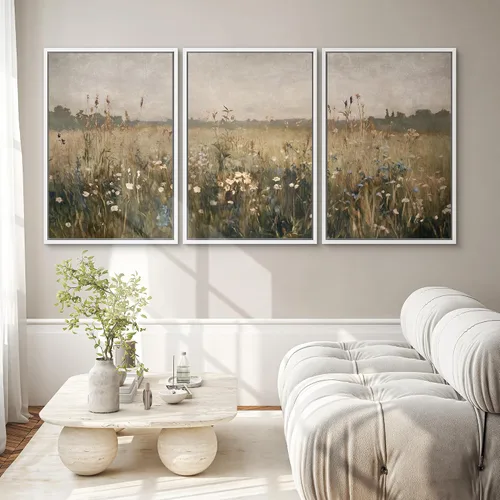 Vista 68 de SIGNWIN Lienzo enmarcado para pared, juego de arte pastel con cadena montañosa, bosque, niebla, naturaleza silvestre, ilustraciones modernas, arte