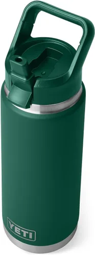 Vista 29 de YETI Rambler Botella de 26 onzas, aislada al vacío, de acero inoxidable, con tapa de popote a juego Rojo rescate