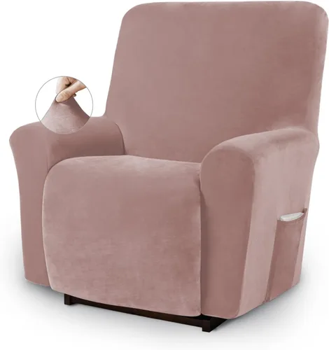 Vista 17 de Asnomy Fundas para Silla Reclinable Lazy Boy con Bolsillos, Fundas Elásticas de Terciopelo para Sofá, Fundas de 1 Pieza para Muebles, Protector