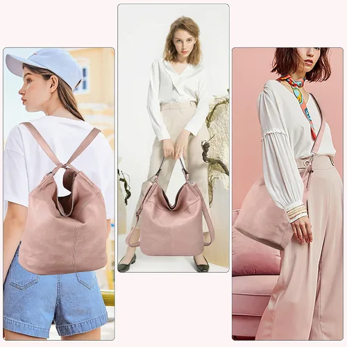Vista 2 de Bolso para mujer, mochila convertible y bolsos, rosado (204-US-264#Pink)