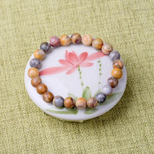 Vista 5 de WRCXSTONE - Pulsera elástica de cuentas de cristal curativo de 8mm.