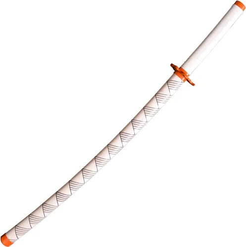 Vista 3 de Sword fort - Katana de acero al carbono de metal real, espada Katana de RengokuTanjiroInosuke de anime Demon Slayer, alrededor de 41 pulgadas