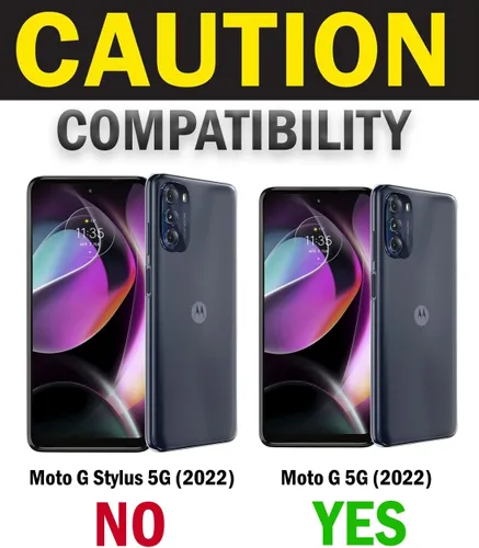 Vista 7 de Combo de funda para Motorola Moto G 5G 2022 Funda de teléfono con clip para cinturón - Negro
