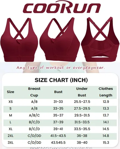 Vista 6 de COOrun Wirefree High Support Bra for Women Small to Plus Size Everyday Wear, Exercise and Offers Back Support