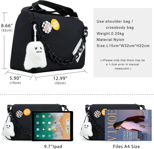 Vista 2 de DOB SECHS Bolso bandolera pequeño para mujer, bolso de hombro