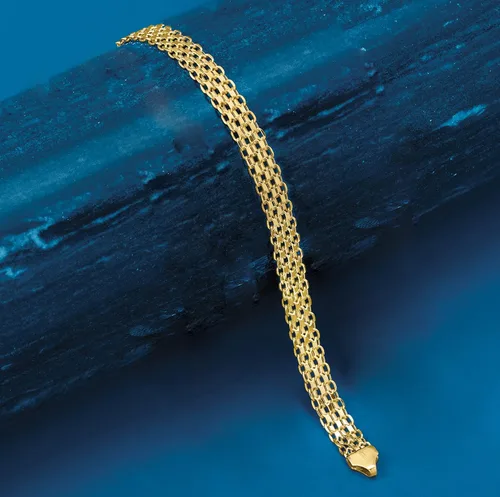 Vista 3 de Ross-Simons Italian 18kt Yellow Gold Bismark-Link Bracelet