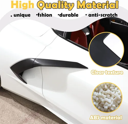 Vista 3 de Cubierta de salida de aire lateral de la carrocería exterior compatible con Chevrolet Corvette C8 2020-2023, accesorios de ventilación