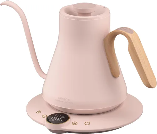 Vista 10 de INTASTING - Hervidor eléctrico de cuello de cisne con control de temperatura de ±1℉ para café y té de infusión, calentamiento rápido, acero