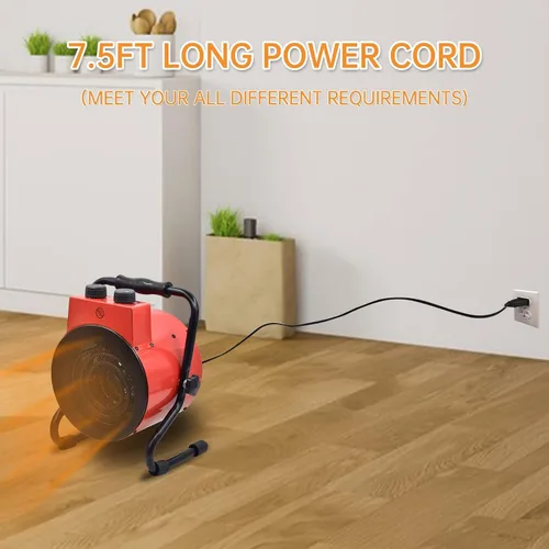 Vista 6 de Calentador eléctrico de invernadero con control de termostato digital, ventilador portátil para casa verde, tienda de cultivo, sala de flores
