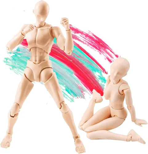 Vista 8 de Figuras de acción gnallang Modelo PVC (Color Negro) con Caja Modelos de Figuras para Dibujar para Artistas (Masculino)