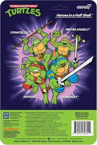 Vista 3 de Super7 Teenage Mutant Ninja Turtles Donatello - Figura de acción TMNT de 3.75 pulgadas con accesorios, coleccionables clásicos de dibujos animados