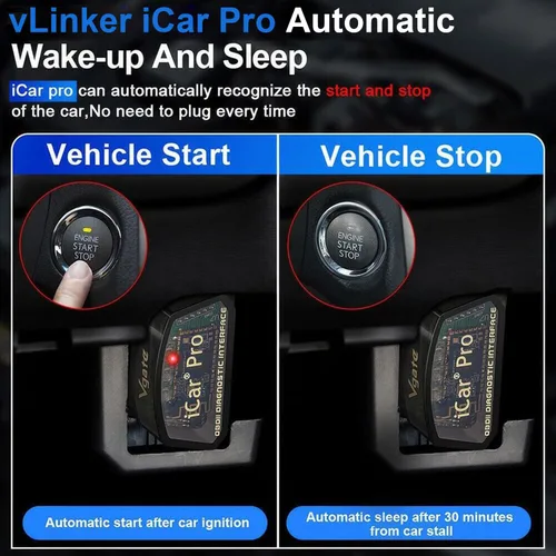 Vista 7 de iCar Pro Mini OBD2 Escáner Bluetooth para iOS/Android, Adaptador OBD, Herramienta de Lectura de Códigos de Diagnóstico de Coche