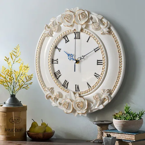 Vista 3 de BESTOYARD Reloj de pared con timbre para mujer, estilo europeo, delicado reloj práctico, decoración para el hogar, 1 ud