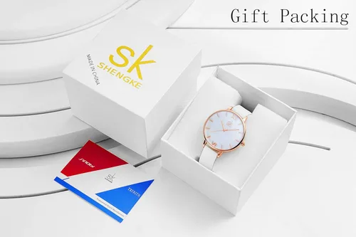 Vista 6 de SHENGKE Creative Simplicity Women Watch Genuine Leather Elegant Women Watches Ladies Business Wristwatch