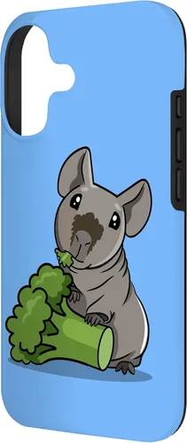 Vista 2 de Funny Kawaii Kids Broccoli Black Hairless Guinea Pig Lover Case for iPhone 17