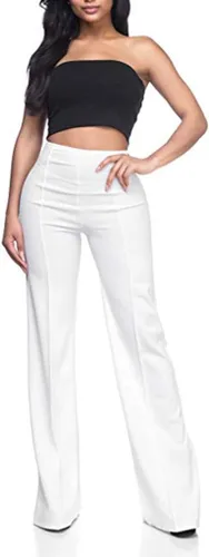 Vista 2 de Pantalones acampanados de yoga para mujer, pantalones elásticos de teñido anudado, cintura alta, talla grande, pantalones palazzo largos y anchos