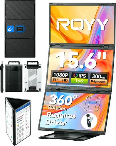 Vista 17 de Extensor de pantalla para laptop, monitor de computadora portátil FHD 1080P IPS de 14 pulgadas para portátiles, monitor de viaje de doble pantalla