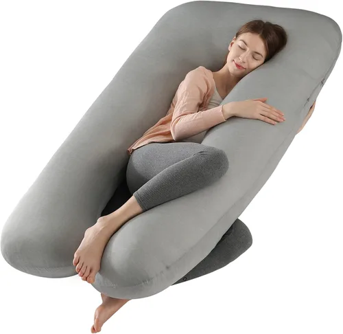 Vista 16 de Amagoing - Almohada de embarazo refrescante para dormir, almohada de maternidad en forma de U de cuerpo completo para mujeres con dolor de cadera