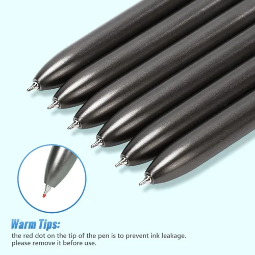 Vista 5 de Yuxingrong - Paquete de 6 bolígrafos de gel negros retráctiles, bolígrafos de tinta de gel negra de 0.020 in, bolígrafos de tinta de gel negro a