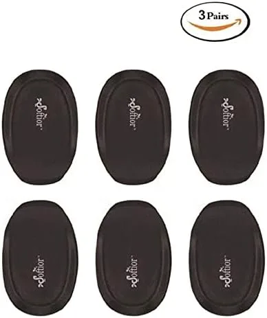 Vista 2 de Cojines de talón de espuma viscoelástica cómodos para caminar plano, zapatos de barco, botas, paquete de 2 pares, Negro