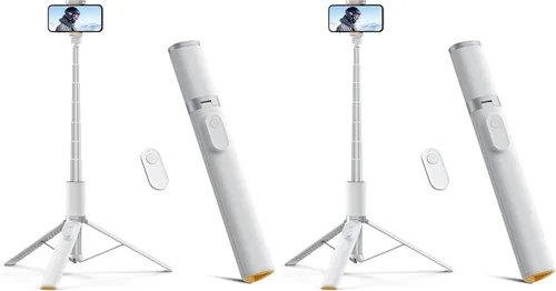 Vista 10 de TODI Trípode para selfie stick para teléfono celular de 63 pulgadas, trípode portátil para iPhone con control remoto inalámbrico, soporte extensible