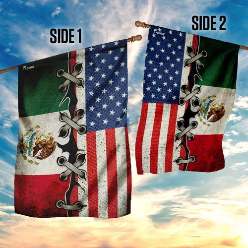 Vista 5 de FLAGWIX Banderas mexicanas – Bandera estadounidense LHA758F, bandera de casa (29.5 x 39.5 pulgadas) – Banderas de jardín de casa de Estados Unidos