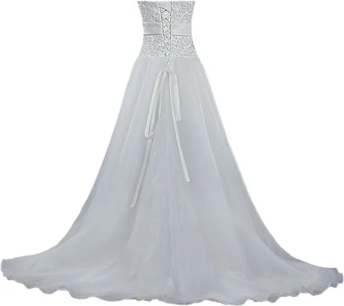 Vista 2 de Unbranded* Vestido de novia de organza casual para mujer