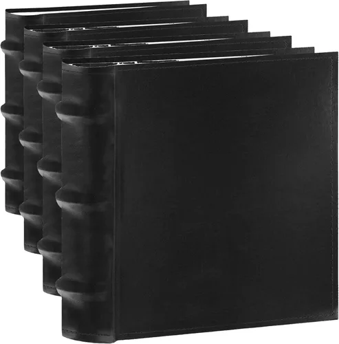 Vista 5 de Pioneer Photo Albums Álbum de fotos de cuero regenerado europeo de 100 bolsillos para impresiones de 4 x 6 pulgadas, color negro