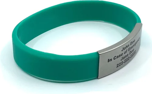 Vista 15 de Pulsera de identificación médica personalizada - Pulsera de seguridad para personas mayores grabada personalizada - Alerta de Alzheimer