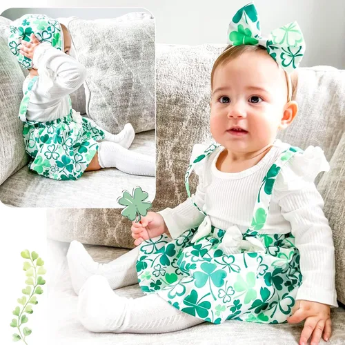 Vista 58 de Unutiylo Ropa de bebé recién nacida prematura con tirantes, traje de otoño e invierno, traje de manga larga con volantes