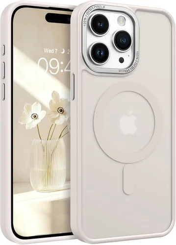 Vista 13 de BENTOBEN Funda magnética para iPhone 15 Pro Max, compatible con MagSafe, translúcida mate, esmerilada, antihuellas, delgada, a prueba de golpes