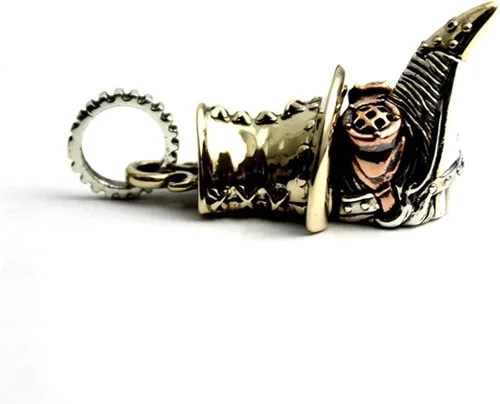 Vista 4 de Colgante de plata de ley 925 de COSUMOSU Steampunk Plague Doctor Bird Beak Mask