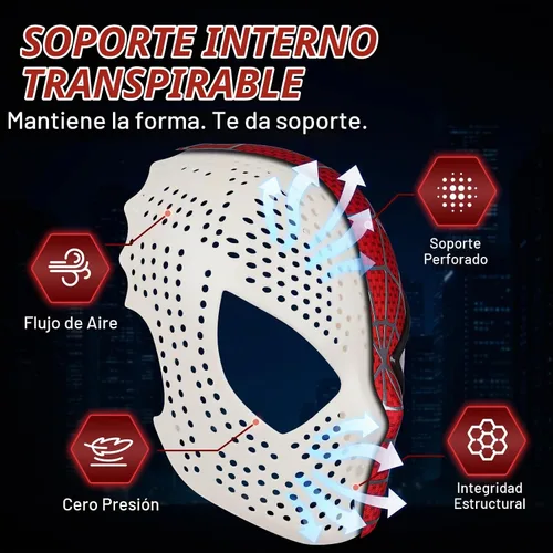 Vista 2 de Máscara de cosplay de Spider Hero con lentes extraíbles, tela elástica