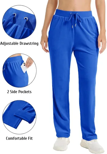 Vista 6 de TACVASEN Pantalones deportivos casuales para mujer, pantalones deportivos de terciopelo de vellón para correr, entrenamiento, descanso, pantalones