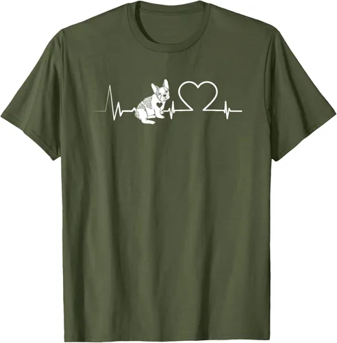 Vista 5 de Heartbeat Bulldog francés Camiseta de propietario de perros Frenchie, Negro