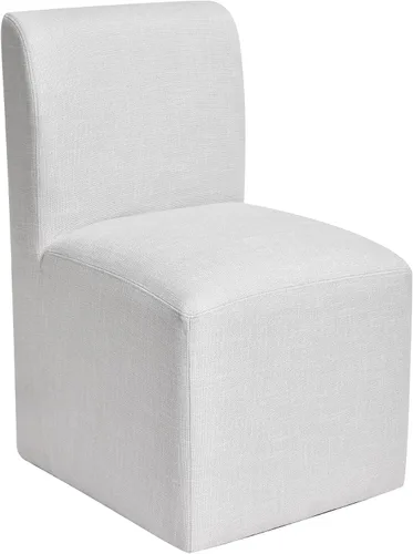 Vista 9 de DUHOME Silla de comedor tapizada con ruedas, sillas de comedor modernas de lino con ruedas para comedor, dormitorio, sala de lectura, sala de estar