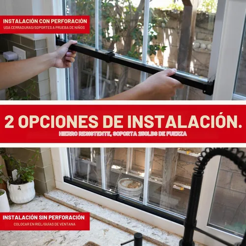 Vista 3 de SecurityMan Barra de seguridad para ventana, fácil de instalar para ventanas horizontales/verticales, barra de bloqueo de ventana ajustable