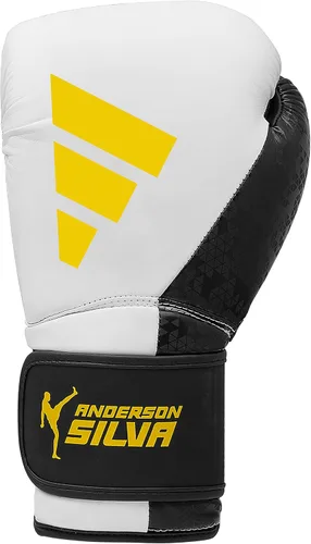 Vista 2 de Adidas x Anderson Silva - Guantes de boxeo para uso diario, equipo de fitness versátil con carcasa exterior de poliuretano y espuma moldeada por