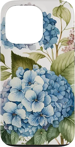 Vista 10 de Watercolour Vintage Blue Hydrangea with Flower Flower Case for iPhone 17