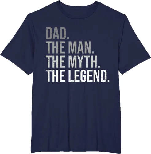 Vista 23 de Camiseta para hombre con texto en inglés "Dad The Man The Myth The Legend", Negro, S