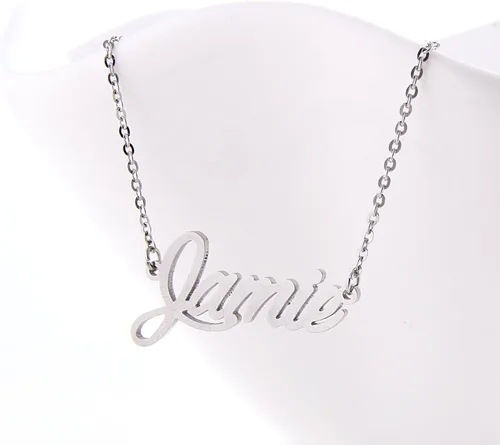 Vista 3 de Personalized Custom Name Necklace Script Initial Nameplate Necklace Jewelry for Girls Womens