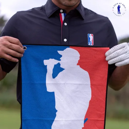 Vista 4 de U Suck at Golf Divertida toalla de golf para hombre, microfibra súper absorbente, secado rápido, textura de gofre e impresiones de diseño único